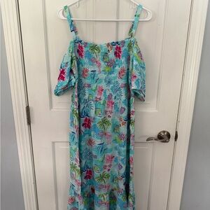 Place Blue and Pink Floral Maxi Dress